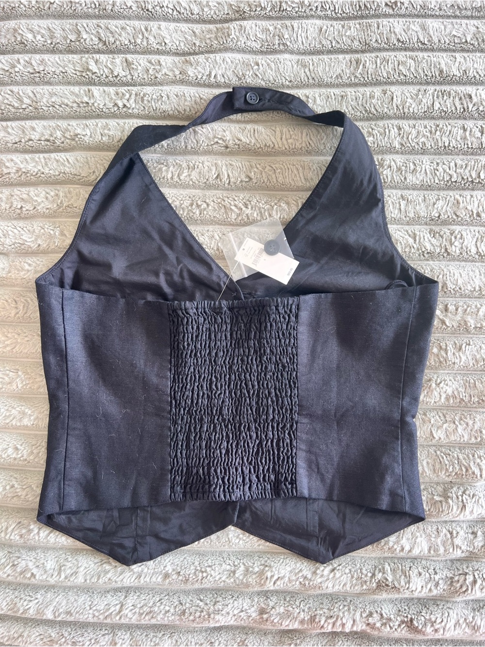 GAP Linen-Cotton Halter Vest Top Black Size Small New With Tags - Picture 5 of 8